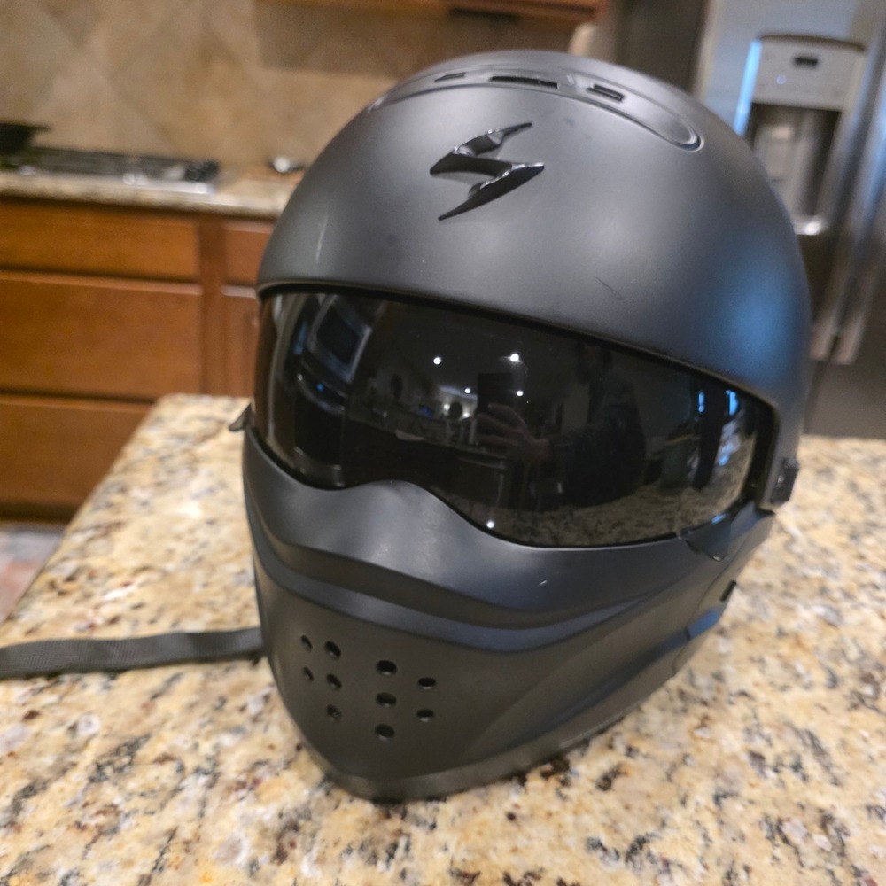 Scorpion EXO Covert Matte Black Motorcycle Helmet XXL DOT Modular 3-in-1 Mask